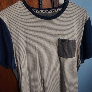 Hollister Striped Pocket T Shirt (Large)